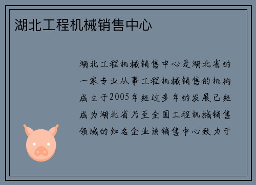 湖北工程机械销售中心